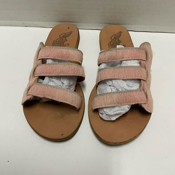 Ancient Greek Sandals Made In Greece Pink Calf Hair Size 40 - Picture 2 of 6